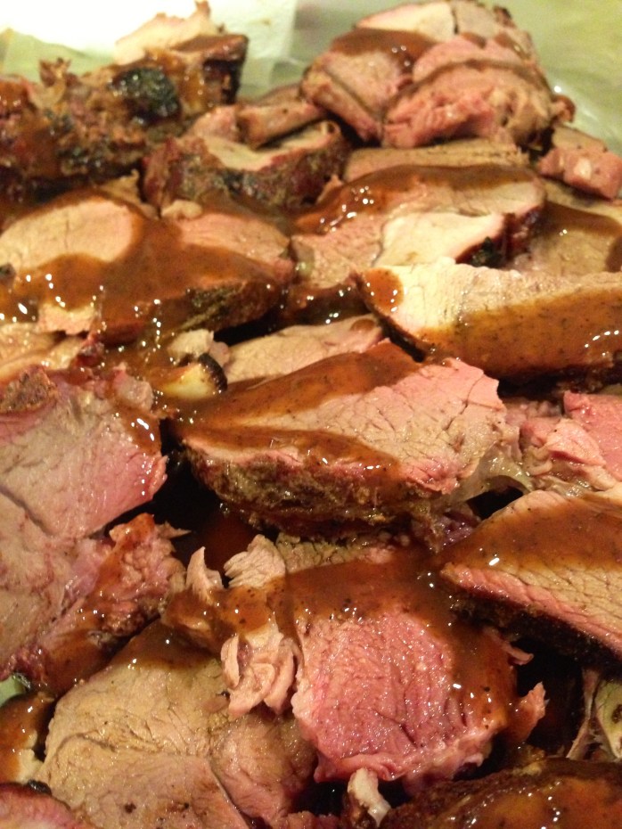 Drizzle The Czar's pinot and pepper sauce over the dish and serve. 