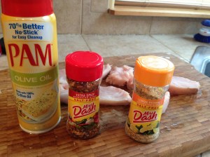 Mrs. Dash spicy pepper and Lemon pepper and olive oil spray
