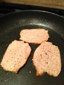 Quickly brown both sides about 2 minutes each side.