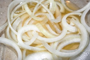 Make sure to mix well every five minutes to get an even taste to the onions.
