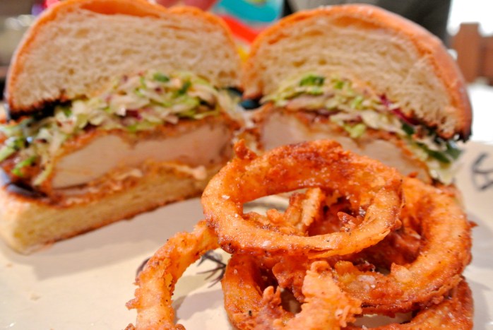 Add some of my special onion rings and homemade ranch sauce, you got your self a bad ass sammy.