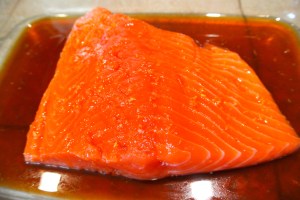 Salmon in the marinade, back to the fridge it goes.