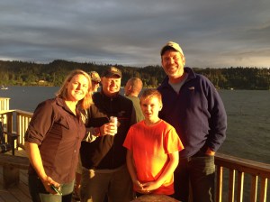 The Hesters and Trevor photo bombing their Xmas picture.