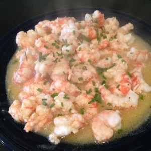 Then we needed a little shrimp scampi appetizer from the days catch.
