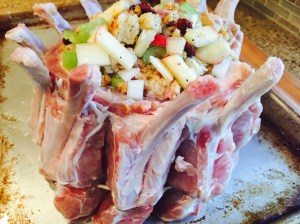 I take 1/3rd of the stuffing for the crown roast.