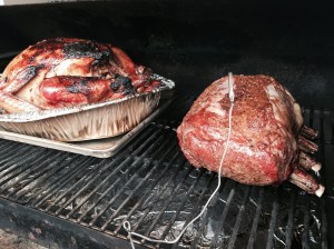 We got Jason's world class stuffed turkey right next to the prime rib.