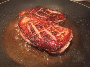 Perfectly seared and nicely brown.